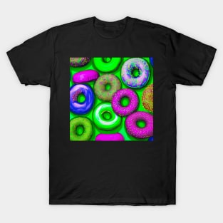 Colorful Donuts Green T-Shirt